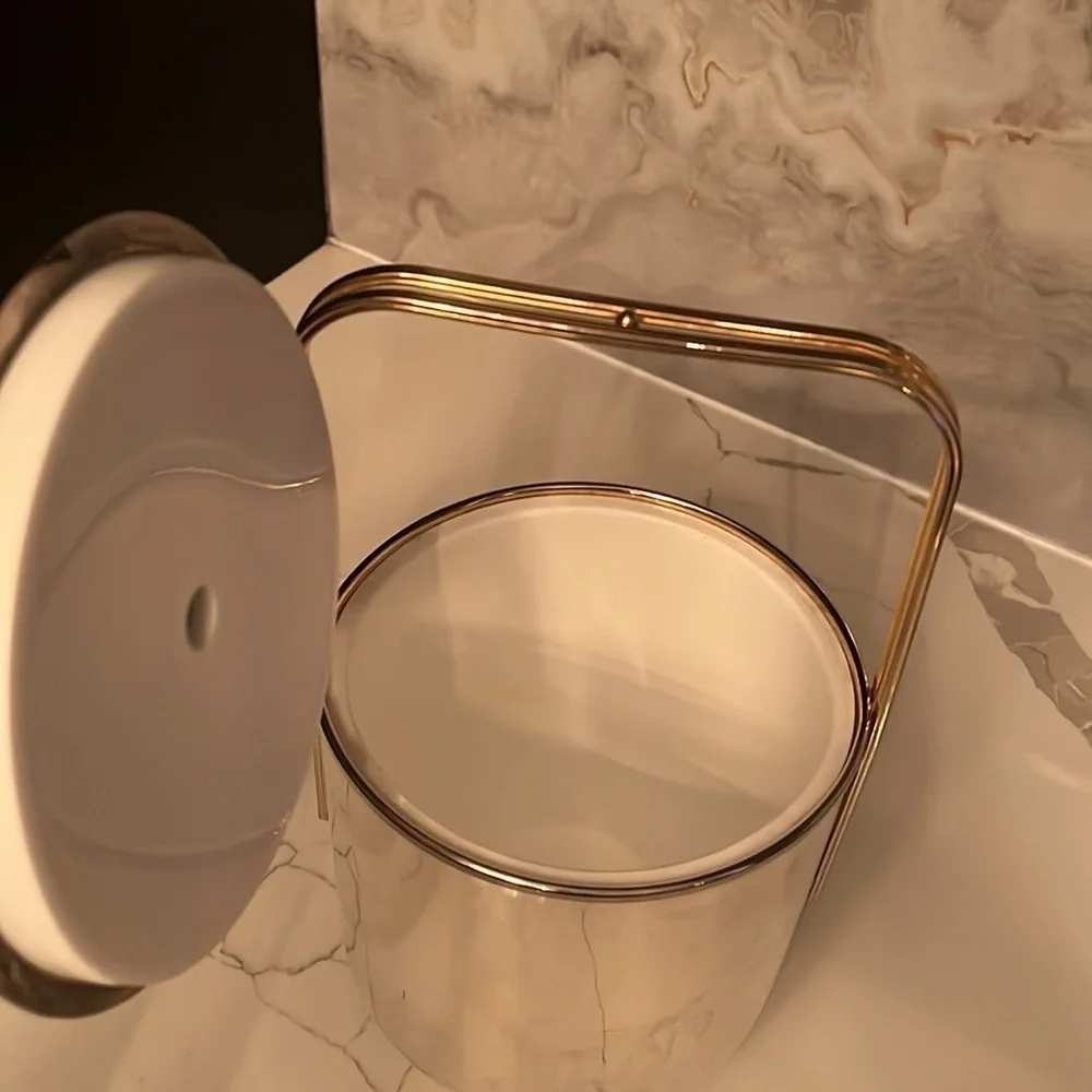 Vintage Maestri Argente Silver and brass ice bucket made in Italy
